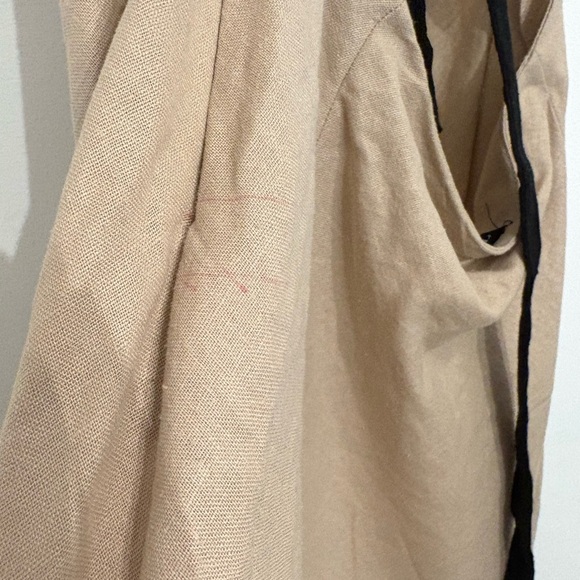 Tan and Black Sheath Cocktail Dress with Halter Neckline - Picture 3 of 3